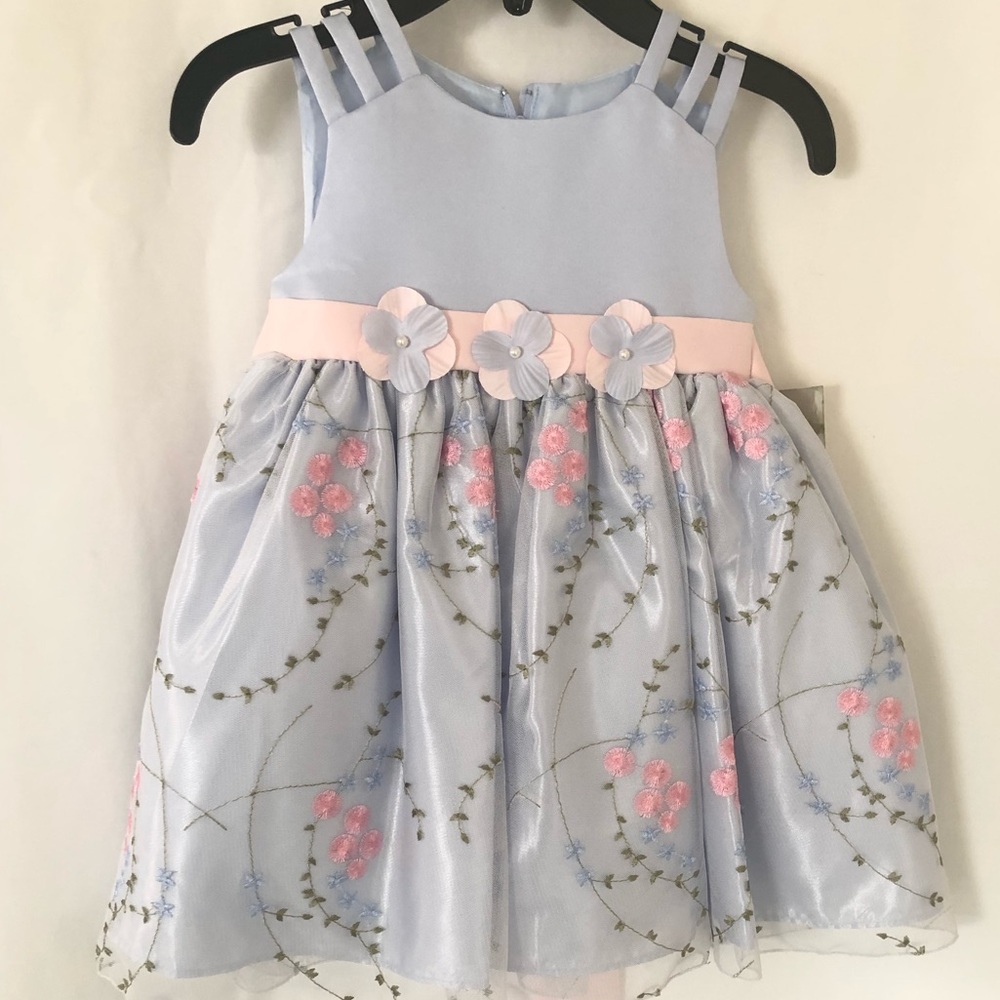 My Princess Wear Girls’ Blue Embroidered Dress